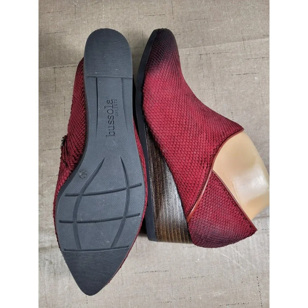 Bussola Women's Size 9 39 Ankle Boots Weyburn Willow Wedges Missouri Wine (869) - Picture 9 of 9